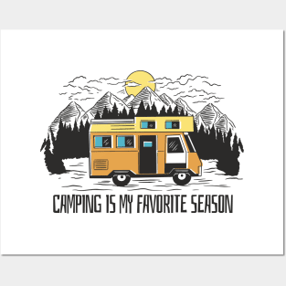 Campervan Mountain Retreat Posters and Art